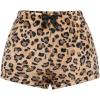 image:imageMakeMeChic Womens Cheetah Print Bow Mini Shorts Faux Fur Fuzzy Straight Leg Y2K Fall Micro ShortsBrown