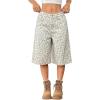 image:imageMakeMeChic Womens Cheetah Print Denim Shorts Wide Leg Knee Length Summer Jorts StreetwearMulticolor