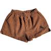 image:imageMakeMeChic Womens Corduroy Shorts Elastic Waist Wide Leg Lounge ShortsBrown