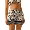 image:imageMakeMeChic Womens Cover Up Skirt Sarong Wrap Skirts Boho Tie Side Graphic Print Holiday Summer Beach OutfitsBlack and White