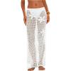image:imageMakeMeChic Womens Crochet Cover Up Long Skirt 3D Floral Split Hollow Out Beach Summer SwimwearWhite