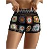 image:imageMakeMeChic Womens Crochet Swim Cover Up Shorts Sheer Hollow Out Summer Shorts Beach Vacation OutfitsBlack