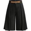 image:imageMakeMeChic Womens Elegant Dressy Shorts Pleated Wide Leg High Waisted ShortsBlack