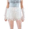 image:imageMakeMeChic Womens Floral Lace Mini Shorts Ruffle Tiered Bow Knot Elastic Waist Fall Y2K ShortsWhite