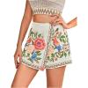 image:imageMakeMeChic Womens Floral Wrap Skirt Vacation High Waist Wide Leg Boho Shorts SkortsFloral Beige