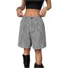 image:imageMakeMeChic Womens Gingham Print Shorts Wide Leg Pleated Summer Y2K Shorts with PocketBlack and White