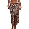 image:imageMakeMeChic Womens Mesh Swimsuit Coverups Zebra Striped Tie Knot Sarong Wrap Beach SkirtMulticolor