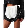 image:imageMakeMeChic Womens Satin Silk Lace Micro Shorts High Rise Knickers Half Slip Pjs BottomBlack and White