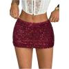 image:imageMakeMeChic Womens Sequin Sparkly Shorts Mini Micro Glitter Y2k Party Low Rise SkortRed