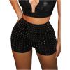image:imageMakeMeChic Womens Sparkly Rhinestone Mini Shorts Elastic High Waisted Party Y2K ShortsBlack