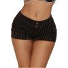 image:imageMakeMeChic Womens Striped Micro Mini Shorts Y2K Low Waisted Straight Leg Micro ShortsBlack