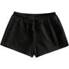 image:imageMakeMeChic Womens Summer Linen Shorts Wide Leg Drawstring Beach Shorts LoungewearBlack
