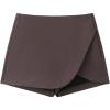 image:imageMakeMeChic Womens Summer Mini Skirt Shorts Wrap Asymmetrical Skorts Business Casual OutfitsBrown