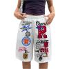 image:imageMakeMeChic Womens Summer Shorts Y2K Baggy High Waisted Bermuda Shorts Letter Printed ShortWhite