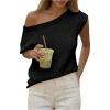 image:imageMakeMeChic Womens Summer Swimsuit Coverup Off The Shoulder Tops Knit Vacation Beach Cover UpsBlack