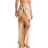 image:imageMakeMeChic Womens Swim Cover Ups Long Skirt Floral Sarong Bathing Suit Wrap Beach SkirtKhaki