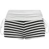 image:imageMakeMeChic Womens Y2K Gothic Fold Over Mini Shorts Grunge Punk Striped Micro Shorts Drawstring Tie Side Low Rise ShortsWhite and Black