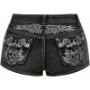 image:imageMakeMeChic Womens Y2k Sparkly Mini Denim Shorts Rhinestones Straight Leg Skinny Mini Jorts JeansBlack