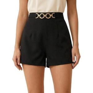 image:imageMAKEMECHIC Womens 2 Pack Dressy Shorts High Waist Wide Leg Work Office Summer ShortsBlack