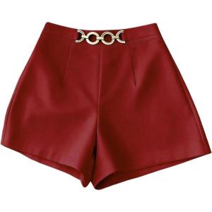 image:imageMAKEMECHIC Womens 2 Pack Dressy Shorts High Waist Wide Leg Work Office Summer ShortsRed
