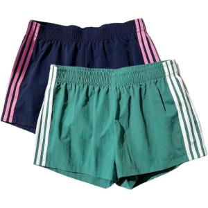 image:imageMakeMeChic Womens 2 Pack Striped Running Shorts Summer Track Workout Athletic ShortsStriped Dark Blue