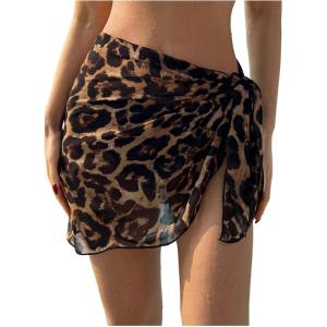 image:imageMakeMeChic Womens Beach Cover Ups Sarong Coverups Sheer Bikini Chiffon Wraps Skirts for SwimwearMulticolor