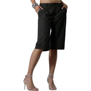 image:imageMakeMeChic Womens Bermuda Shorts Dressy Tailored Pants Knee Length Low Waisted Shorts Office Business Fall ShortsBlack