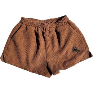 image:imageMakeMeChic Womens Corduroy Shorts Elastic Waist Wide Leg Lounge ShortsBrown