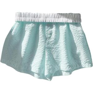 image:imageMakeMeChic Womens Striped Elastic Waist Shorts Button Front Summer ShortsMint Blue