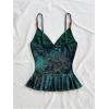 image:imageMAKEMECHIC Womens Summer Boho Tops Floral Paisley Print Sleeveless Flared Hem Y2K Going Out TopsMulticolor