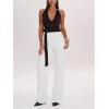 image:imageMAKEMECHIC Womens Wrap Halter Tops Tie Backless Metal Summer Y2K Party Tank TopsBrown