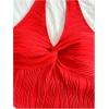 image:imageMAKEMECHIC Womens Y2k Twist Halter Top Asymmetrical Tie Backless Textured Summer TopsRed
