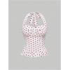 image:imageMakeMeChic Womens 3 Pack Casual Halter Tops Polka Dots Gingham Print Shirred Back Summer Tank TopsMulticolor C