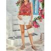 image:imageMakeMeChic Womens Boho Crop Tie Front Top Paisley Bow Sleeveless Western TopRed