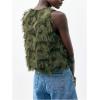 image:imageMakeMeChic Womens Boho Fringe Sleeveless Tops Crewneck Going Out Tank Top