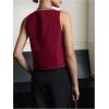 image:imageMakeMeChic Womens Bow Tie Front Vest V Neck Sleeveless Summer Vest TopsBurgundy