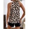 image:imageMakeMeChic Womens Cheetah Print Halter Tops Ring Cut Out Tie Back Sleeveless Summer TopMulticolor