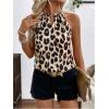 image:imageMakeMeChic Womens Cheetah Print Halter Tops Ring Cut Out Tie Back Sleeveless Summer TopMulticolor