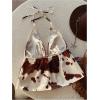 image:imageMakeMeChic Womens Cow Print Tops Halter Crop Tops Tie Front Open Back Ruffle Western Cowgirl TankBrown