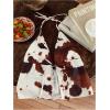 image:imageMakeMeChic Womens Cow Print Tops Halter Crop Tops Tie Front Open Back Ruffle Western Cowgirl TankBrown