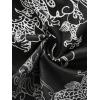 image:imageMakeMeChic Womens Dragon Graphic Bandana Top Halter Crop Criss Cross Boho Scarf Tank TopBlack and White