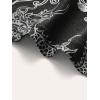 image:imageMakeMeChic Womens Dragon Graphic Bandana Top Halter Crop Criss Cross Boho Scarf Tank TopBlack and White