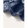 image:imageMakeMeChic Womens Dragon Graphic Bandana Top Halter Crop Criss Cross Boho Scarf Tank TopBlue