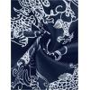 image:imageMakeMeChic Womens Dragon Graphic Bandana Top Halter Crop Criss Cross Boho Scarf Tank TopBlue