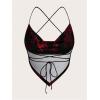 image:imageMakeMeChic Womens Dragon Graphic Bandana Top Halter Crop Criss Cross Boho Scarf Tank TopMulticolor