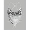 image:imageMakeMeChic Womens Dragon Graphic Bandana Top Halter Crop Criss Cross Boho Scarf Tank TopWhite