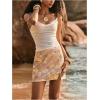 image:imageMakeMeChic Womens Draped Cami Top Sequin Tie Back Sleeveless Summer Beach Crop TopsPink