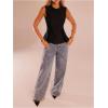 image:imageMakeMeChic Womens Dressy Ruffle Tops Going Out Tank Tops Sleeveless Work Shirt BlouseBlack