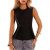 image:imageMakeMeChic Womens Dressy Ruffle Tops Going Out Tank Tops Sleeveless Work Shirt BlouseBlack