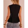 image:imageMakeMeChic Womens Dressy Ruffle Tops Going Out Tank Tops Sleeveless Work Shirt BlouseBlack